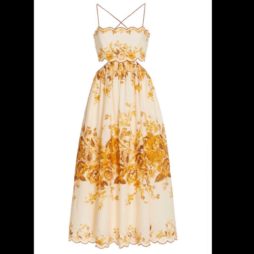 Zimmermann Aliane Cutout Linen Midi Dress

AUS 2 / US 6